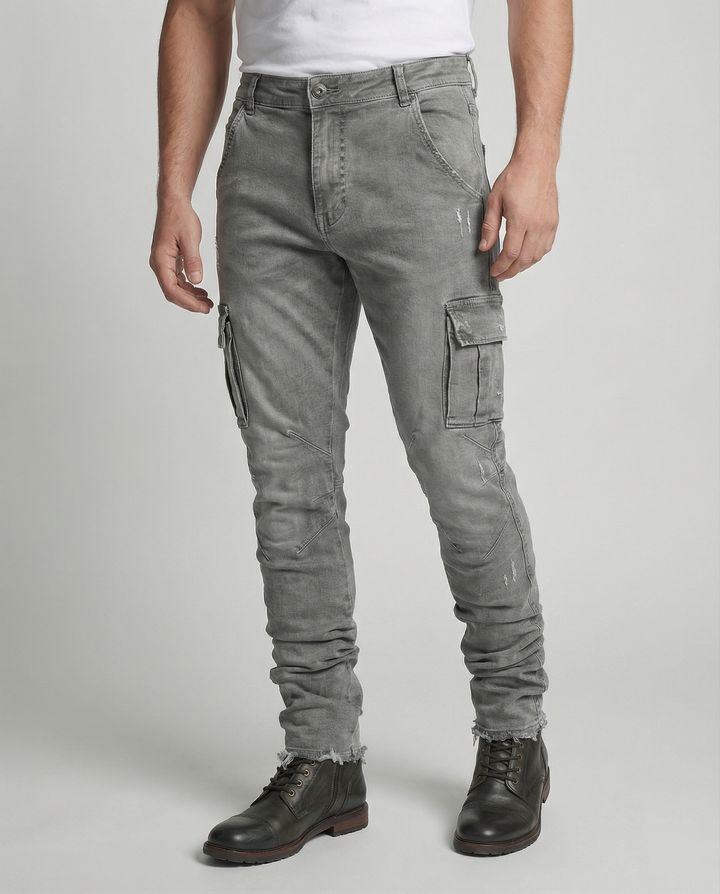 Herren Cargo-Jeans im lässigen Slim-Fit-Design mit funktionalen Taschen Drune