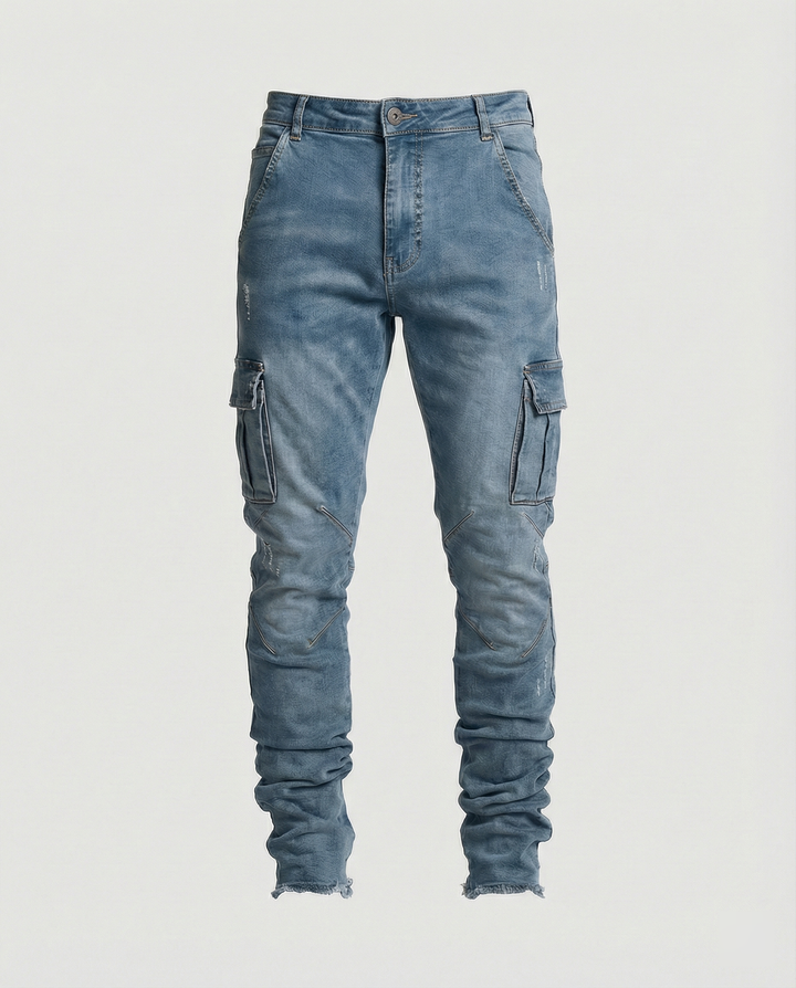 Herren Cargo-Jeans im lässigen Slim-Fit-Design mit funktionalen Taschen Drune