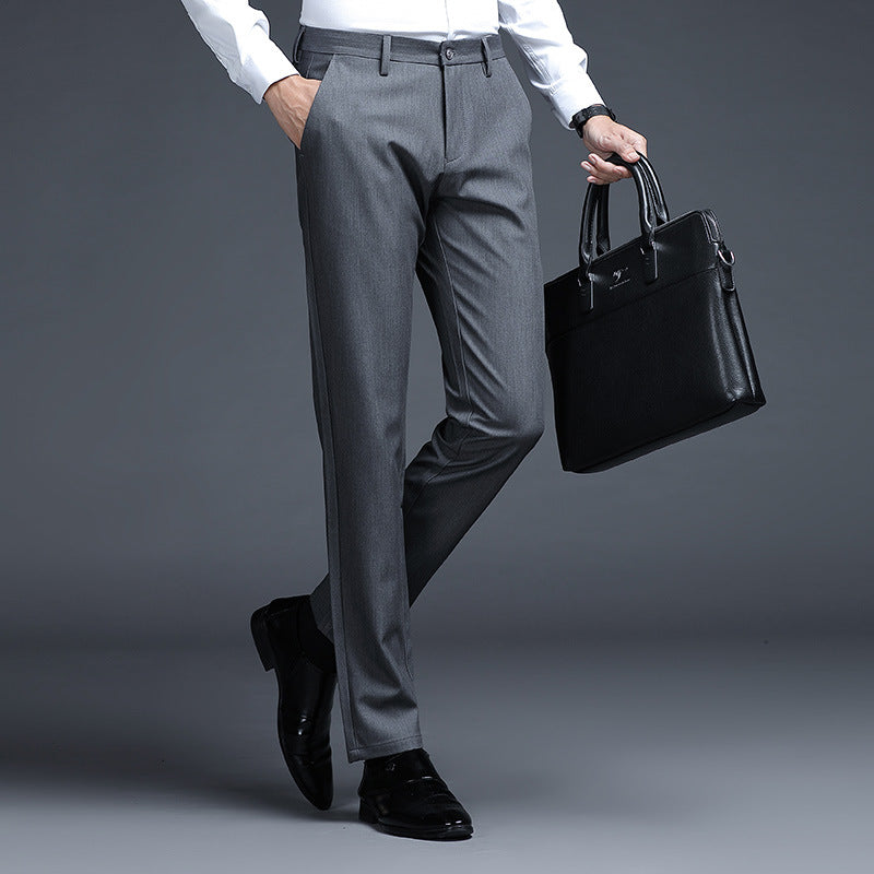 Herren Formelle Slim-Fit Anzughose mit Stretchbund und Bügelfalte Drune