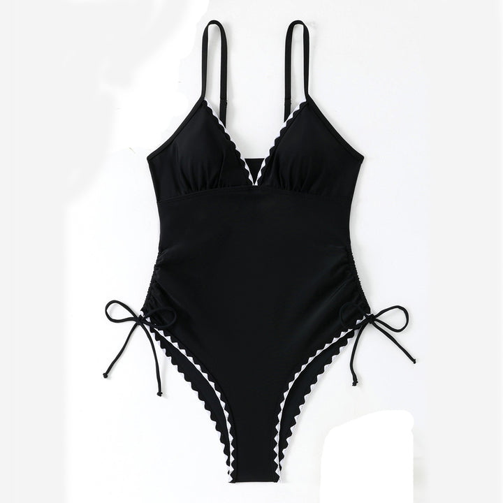 Damen Eleganter Einteiler mit verstellbaren Trägern und Rüschendetails Drune