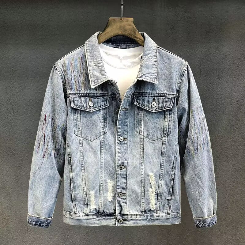 Herren Modische Denimjacke mit strukturiertem Design Drune