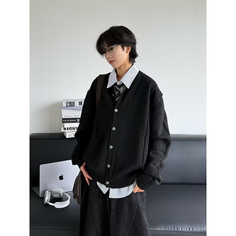 Damen Modischer Strick-Cardigan mit Rundknopfleiste Drune