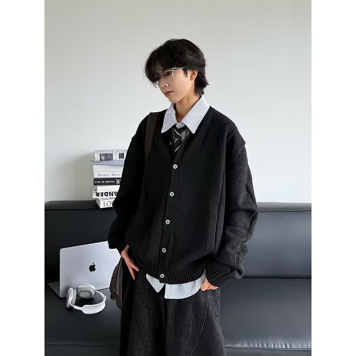Damen Modischer Strick-Cardigan mit Rundknopfleiste Drune