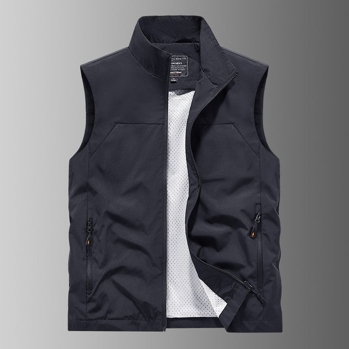 Herren Atmungsaktive Utility‑Weste mit Mesh‑Futter, wind- & wasserabweisender Außenlage & Reißverschlusstaschen Drune