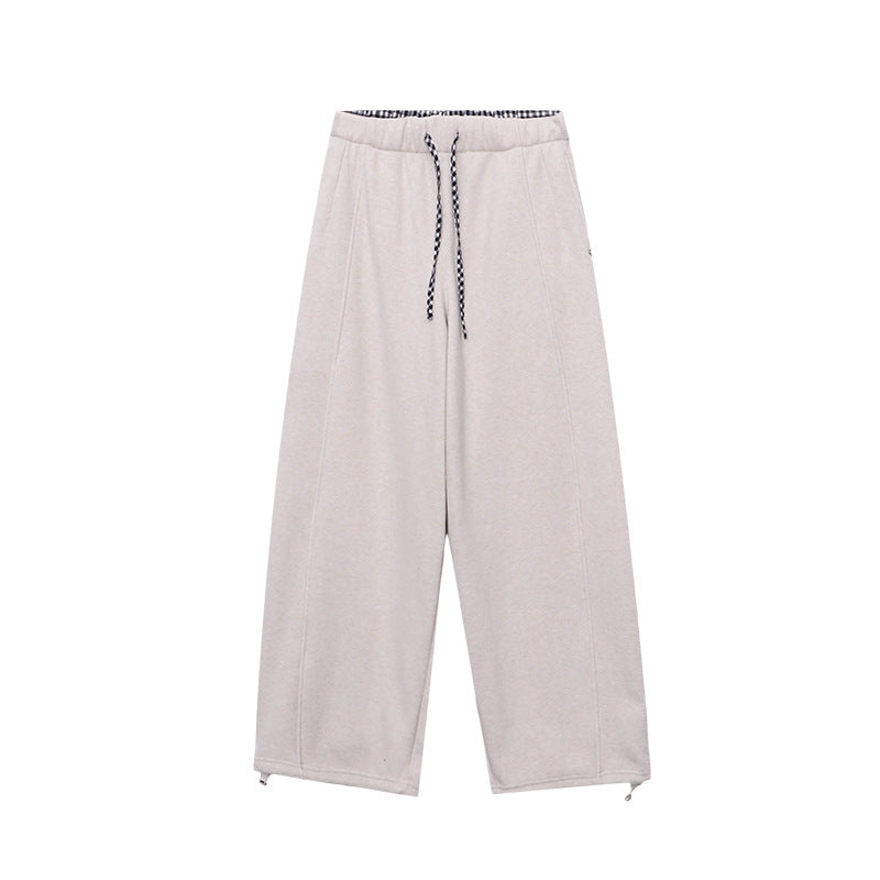 Damen lässige weite Jogginghose mit hohem Taillenbund und praktischen Taschen Drune
