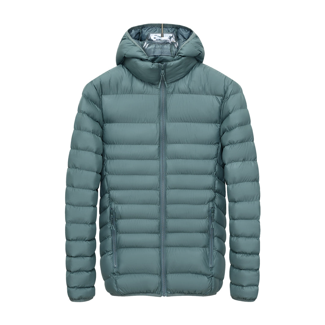 Herren Leichte gesteppte Kapuzen‑Steppjacke mit hohem Kragen, Thermofutter & Reißverschluss Drune