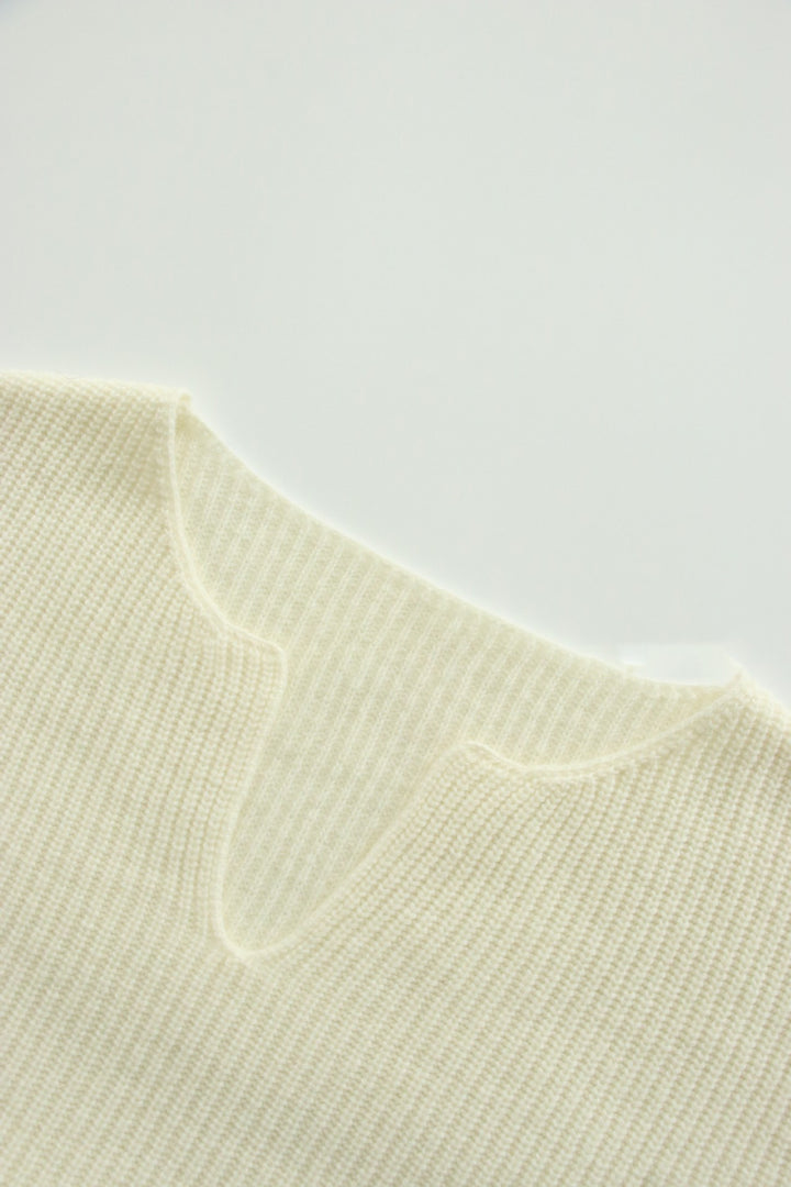 Damen lässiges Strickoberteil mit V-Ausschnitt Drune