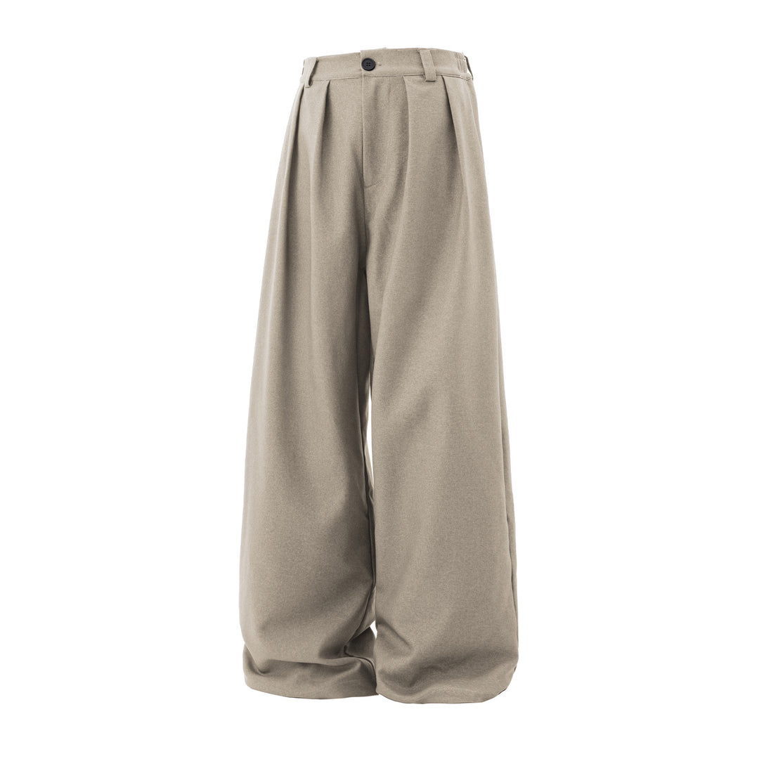 Damen Weite Hochtaillierte Palazzohose mit Bundfalten und Ballonbein Drune