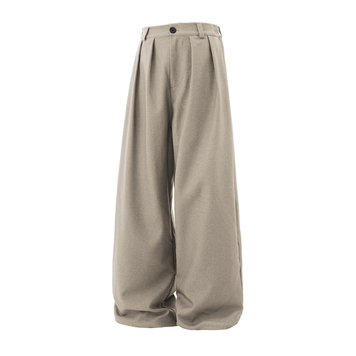 Damen Weite Hochtaillierte Palazzohose mit Bundfalten und Ballonbein Drune