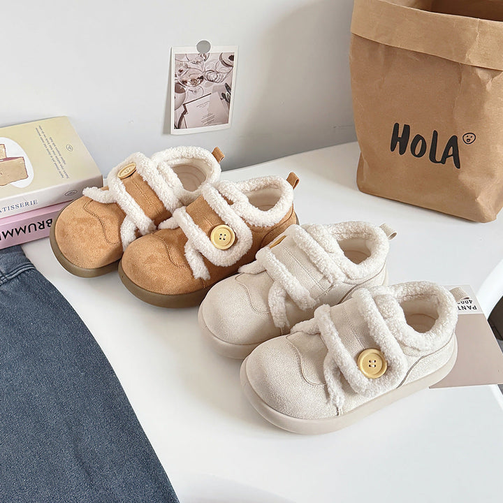 Damen Sneaker mit kuscheligem Innenfutter und praktischer Knopfakzent Drune