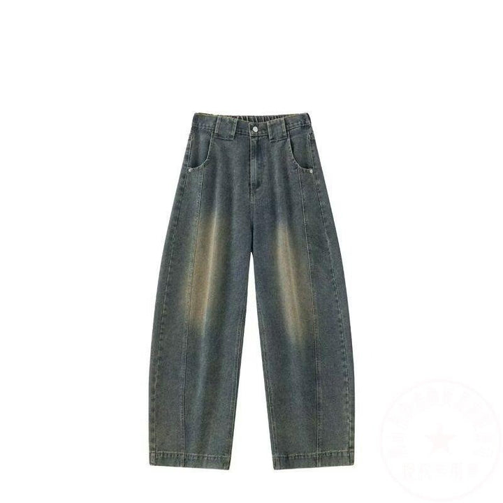 Damen Weitgeschnittene Jeans mit ausgefallenem Used-Look Drune