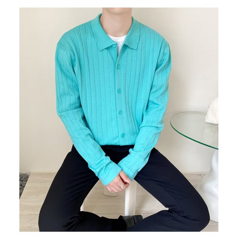 Herren Elegantes Langarm-Polohemd mit Struktur Drune