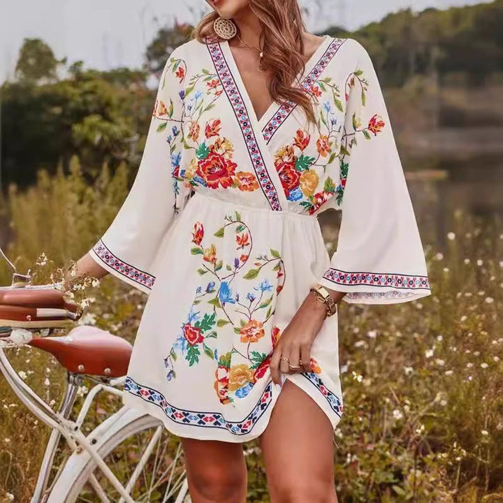 Damen Sommerliches Kleid mit raffinierten Stickdetails Drune