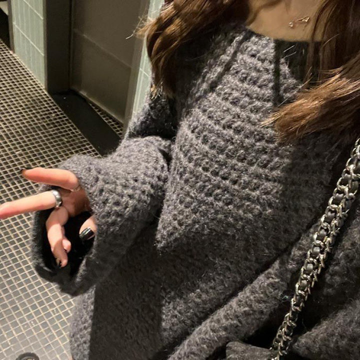 Damen Kuscheliger Oversized Pullover aus grobem Strick Drune