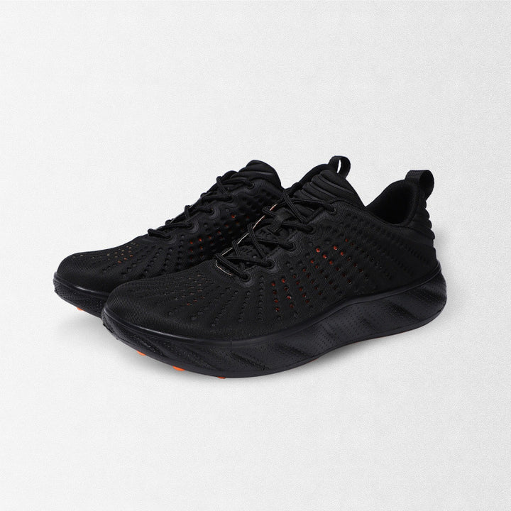 Damen Atmungsaktive Laufsneaker mit perforiertem Strickobermaterial und gedämpfter Plateausohle Drune