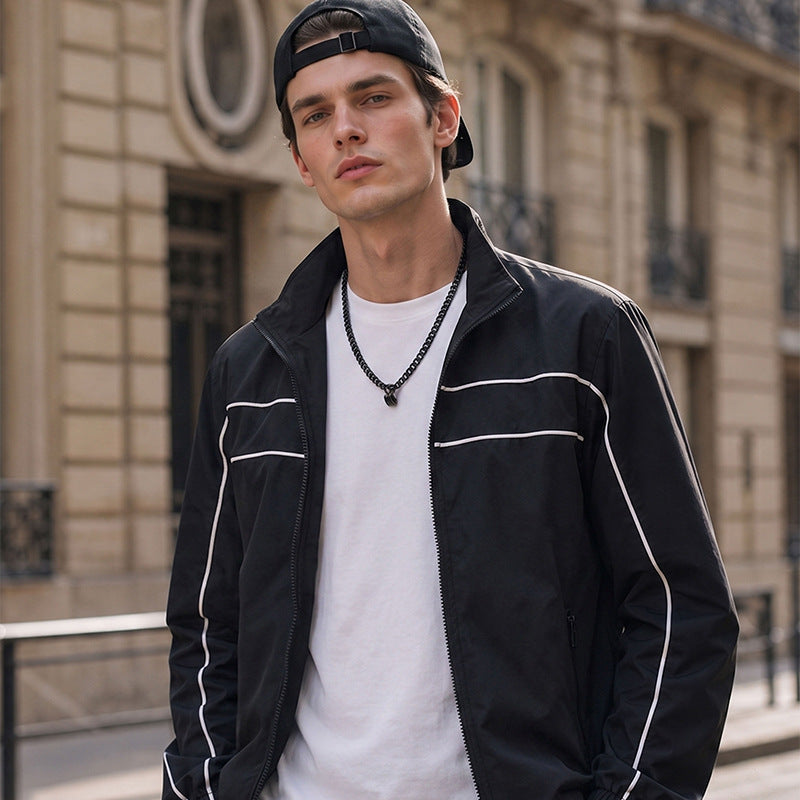 Herren Sportliche Übergangsjacke mit reflektierenden Einsätzen Drune
