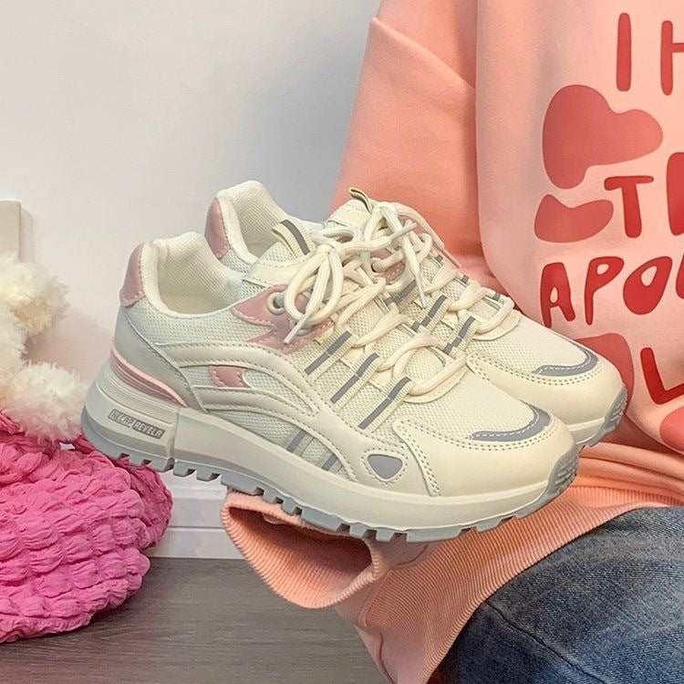 Damen Retro‑Laufstil Plateau‑Sneaker mit robuster Traktionssohle und atmungsaktivem Mesh Drune