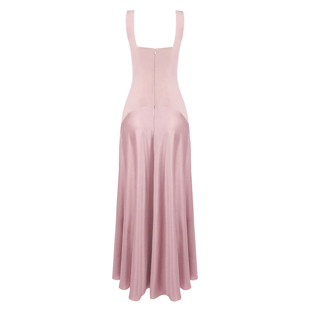 Damen elegantes Kleid mit figurformendem Schnitt und elegantem Reißverschluss Drune
