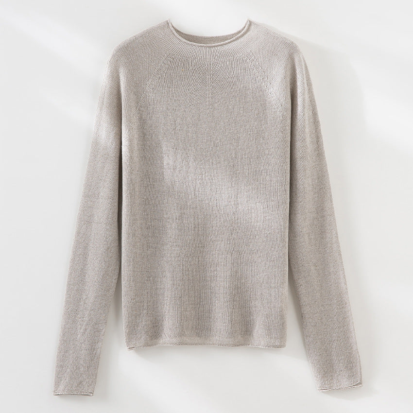 Damen Feiner leichtgewichtiger Rundhals-Feinstrickpullover mit Raglanärmeln Drune