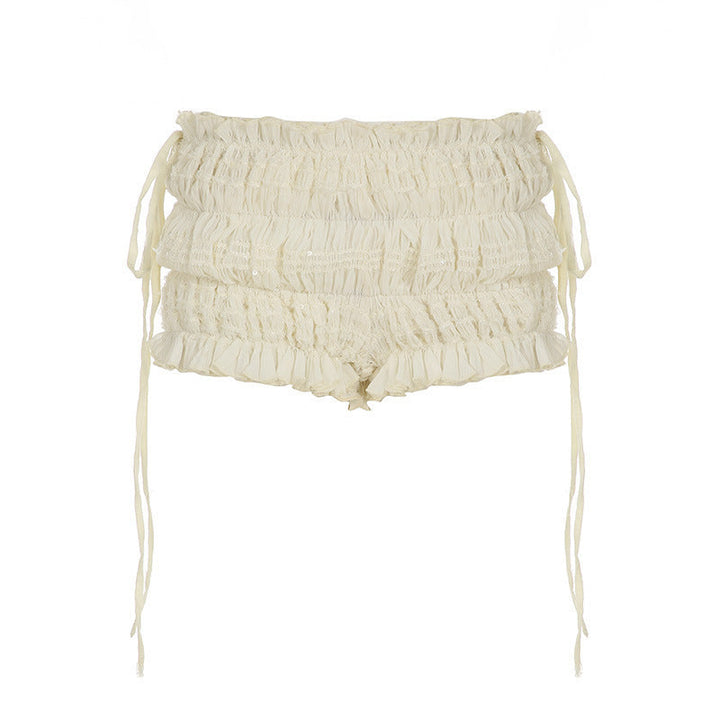 Damen Rüschen-Shorts mit verstellbaren Bindebändern Drune
