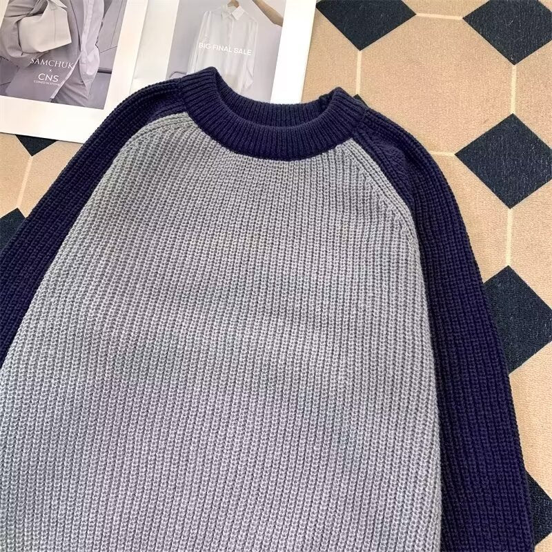 Herren modischer Raglan-Pullover mit strukturiertem Muster Drune