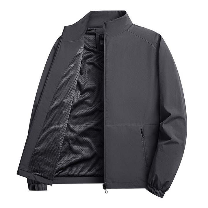 Herren Leichte windabweisende Fleecejacke mit Stehkragen und Reißverschlusstaschen Drune