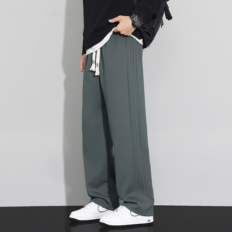 Herren Locker-weit geschnittene Lounge-Jogginghose mit Baumwoll-Fleece-Innenfutter und verstellbarem Kordelzug Drune