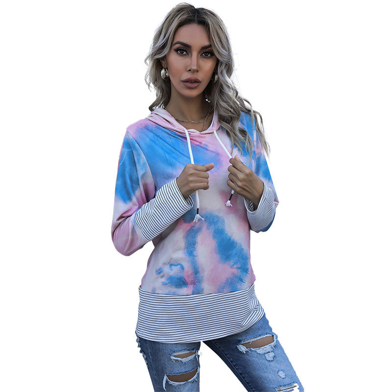 Damen Kapuzenpullover mit innovativem Farbverlauf und maritimen Streifen Drune