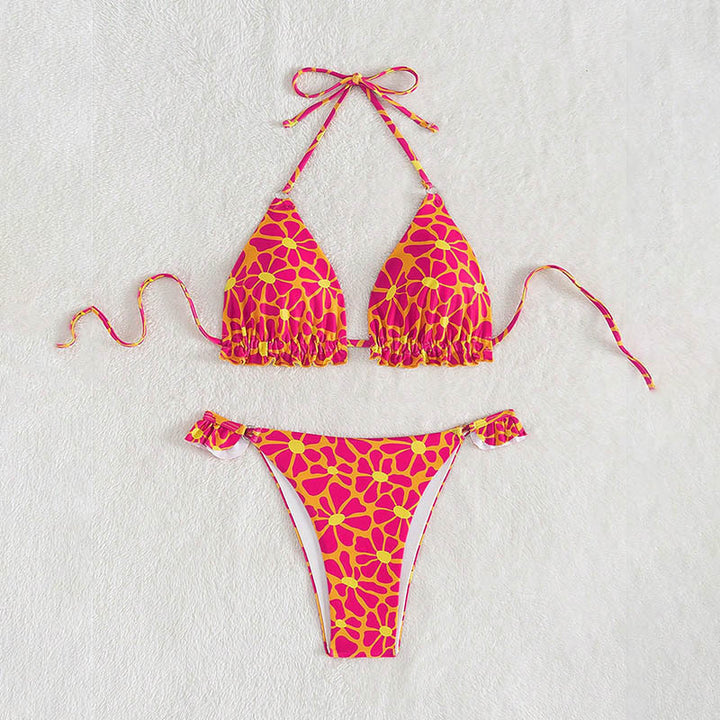 Damen Triangel-Bikini mit verspieltem Blumendesign Drune