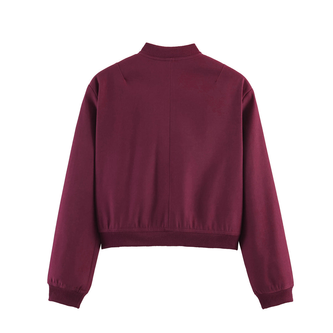 Damen Cropped-Boxy-Übergangsjacke mit großen Pattentaschen und Rippbündchen Drune
