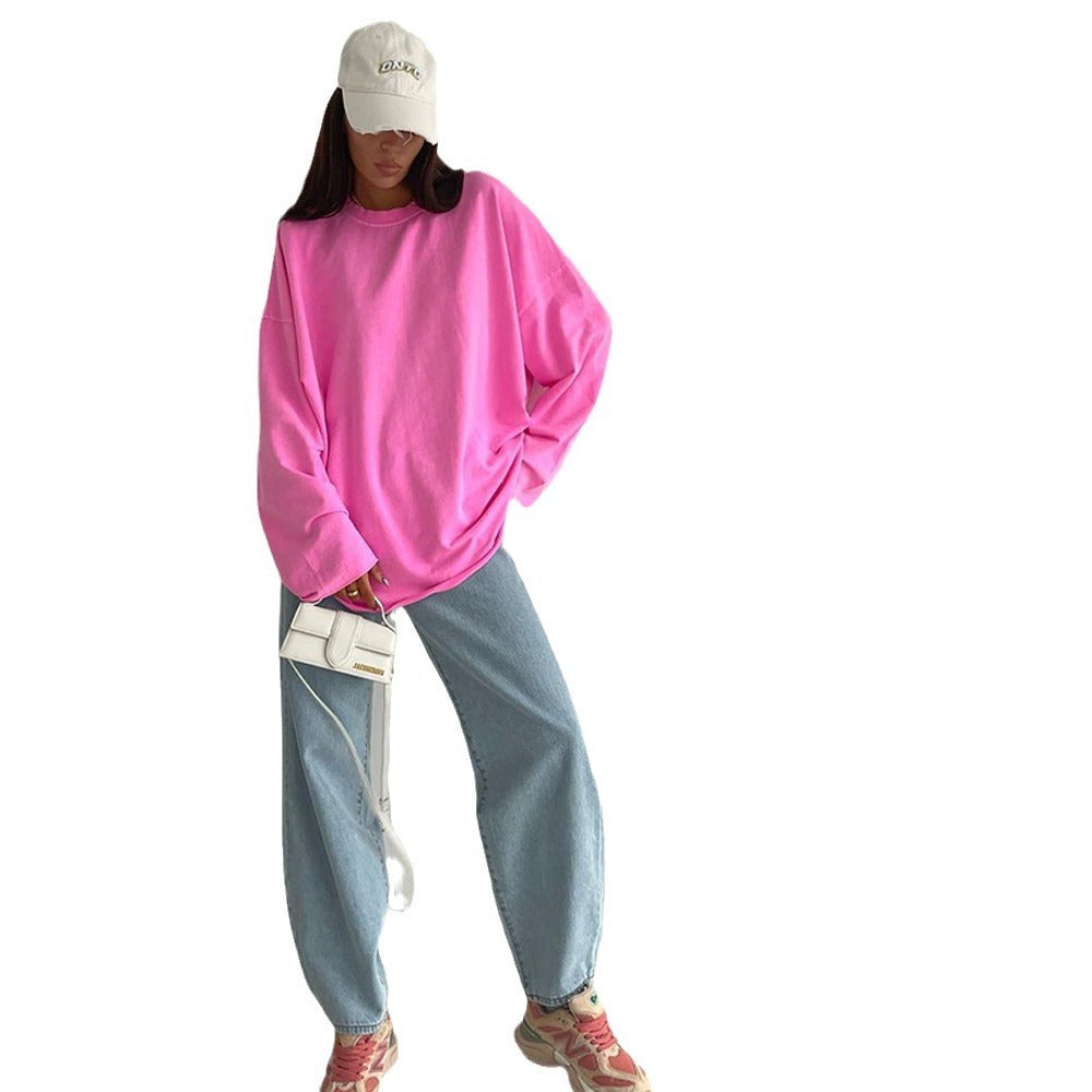 Damen legeres und oversized Langarmshirt Drune