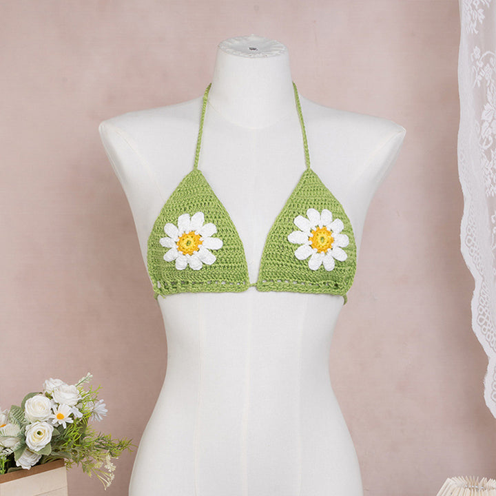 Damen Häkel-Bikini Oberteil mit floralen Motiven Drune
