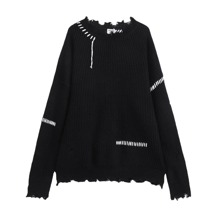 Herren lässiger Strickpullover mit fransigen Abschlüssen Drune
