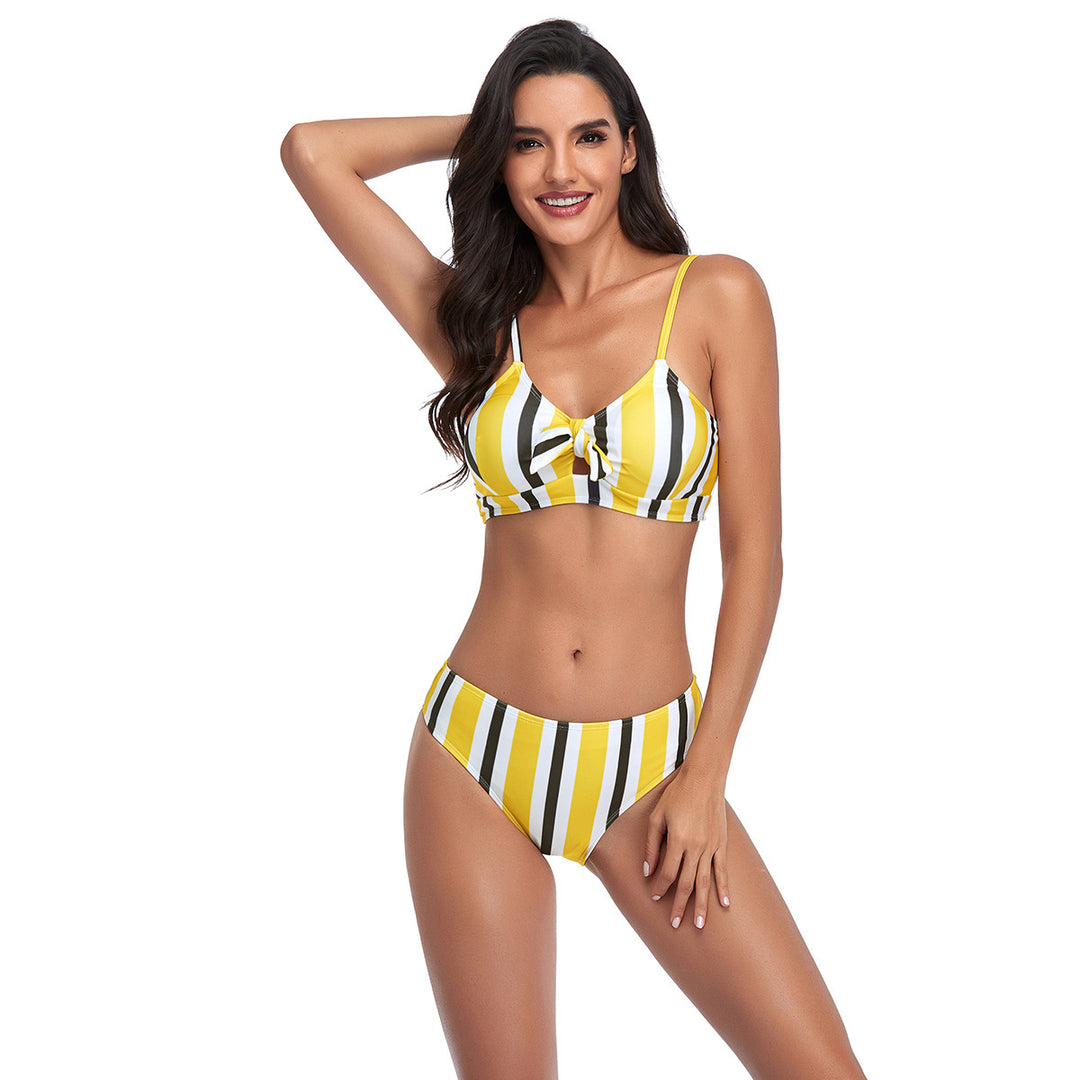 Damen Triangel-Bikini-Set mit verspieltem Knotendesign Drune