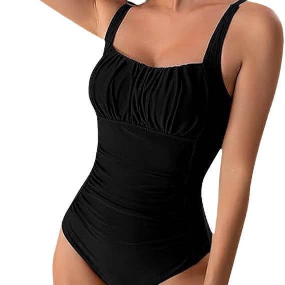 Damen Floral Badeanzug mit schmeichelnder Raffung Drune