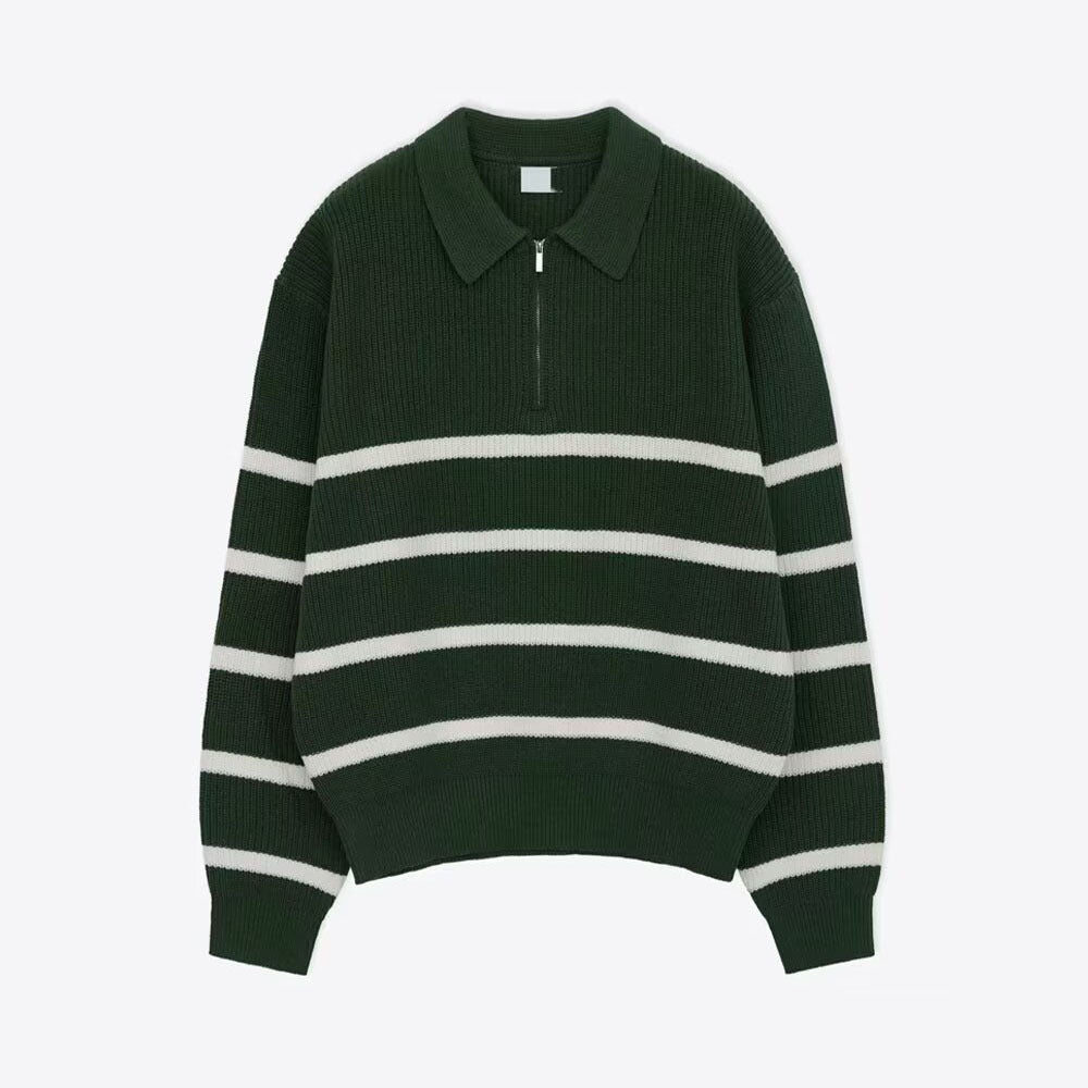 Herren Modischer Kurzarm Pullover mit Streifen Drune