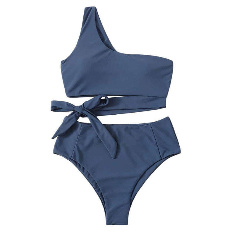 Damen Einseitiger Bikini mit trendigem Wickel-Design Drune