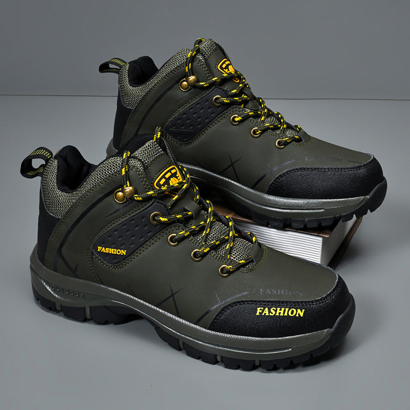 Herren knöchelhoher Outdoor‑Trekkingstiefel aus robustem Synthetik mit verstärkter Zehenkappe und griffiger Mehrzonen‑Profilsohle Drune