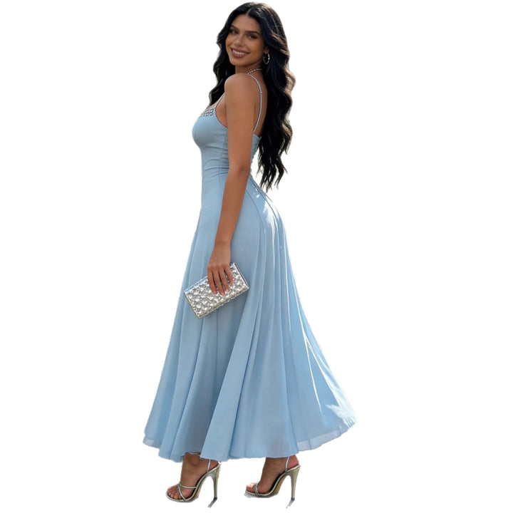 Damen Elegantes Partykleid mit funkelnden Details und schwingendem Rock Drune