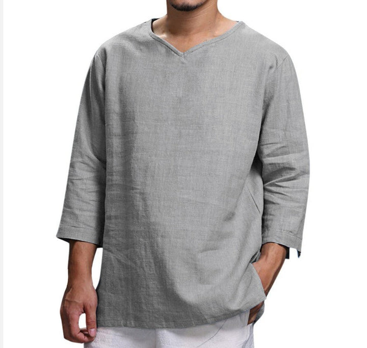 Herren Leichte Leinenbluse Drune