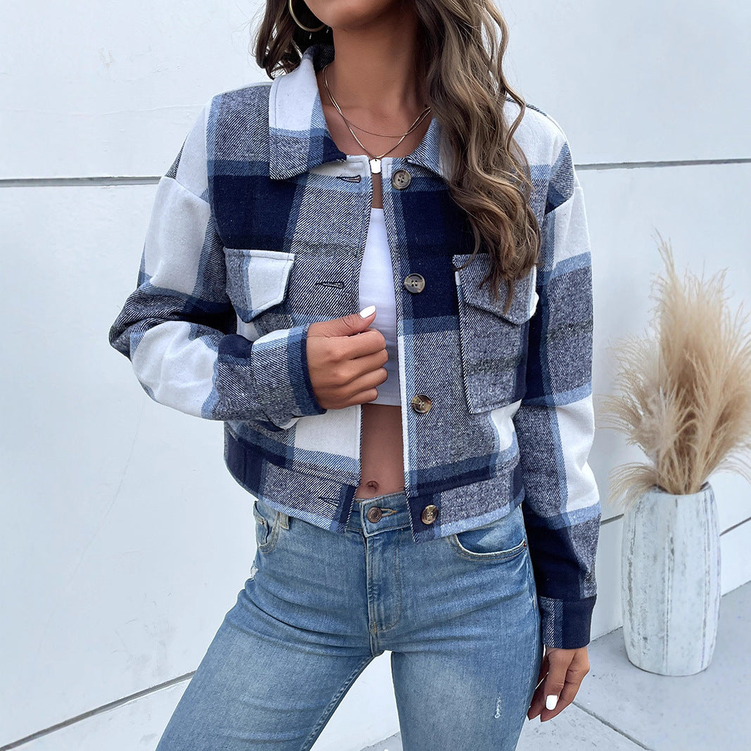 Damen Kariertes Freizeitjacke Drune