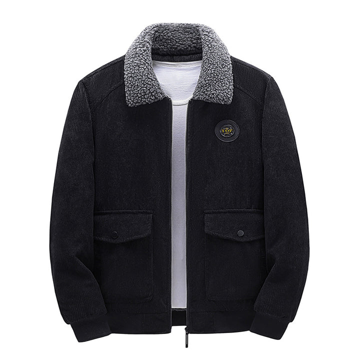 Herren Lässige Cordjacke mit Teddykragen Drune