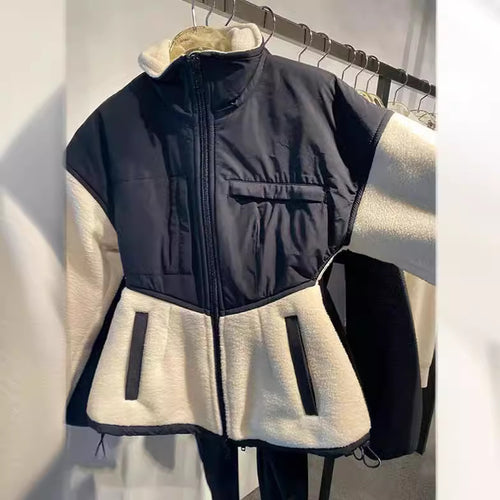 Damen modische Übergangsjacke mit hochgeschlossenem Kragen und praktischen Taschen Drune