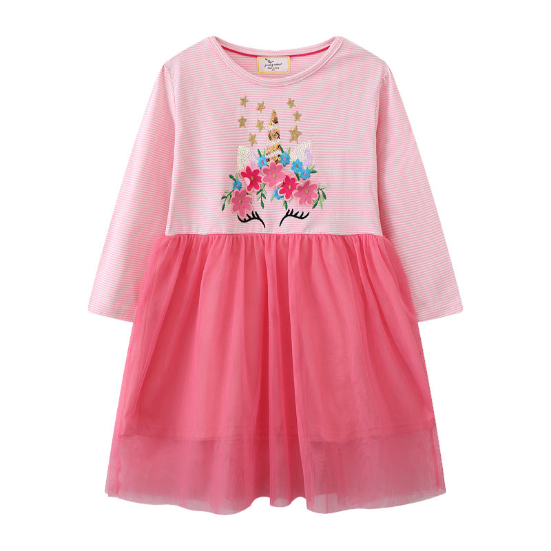 Mädchen Freizeitkleid mit bezaubernden Blumenstickereien Drune