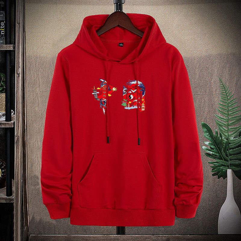 Unisex Kapuzen-Sweatshirt mit Kängurutasche und auffälligem Grafikprint Drune