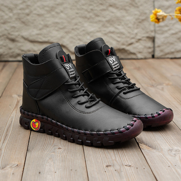 Damen Winterstiefel mit verstellbarem Klettverschluss und robustem Profil Drune