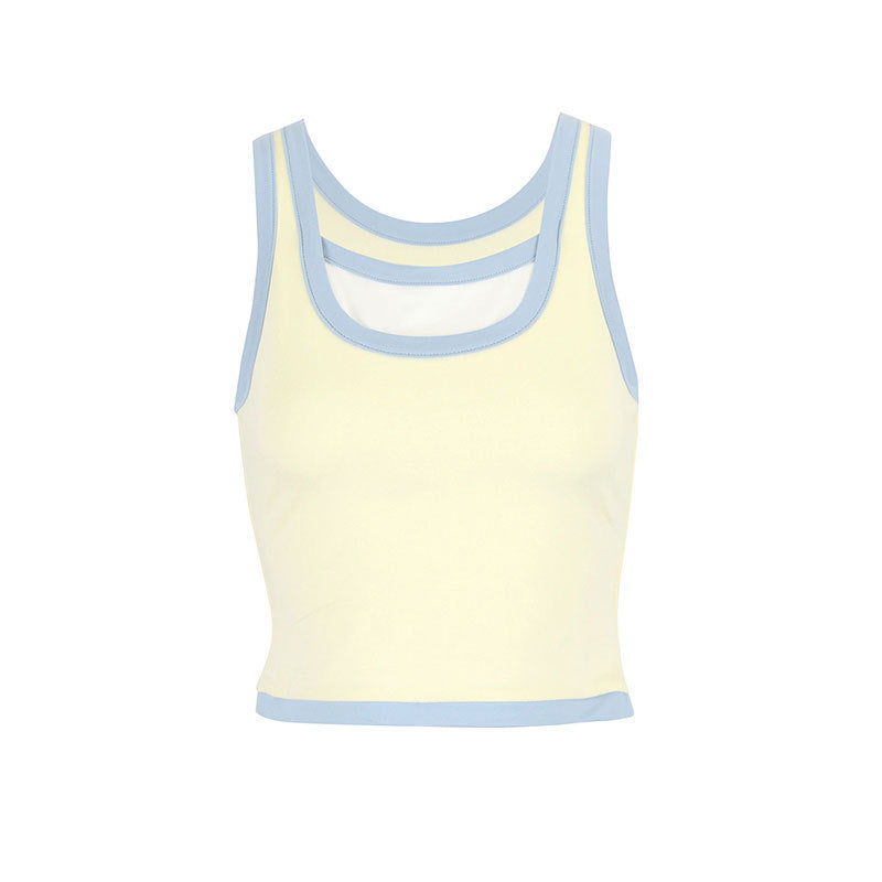 Damen Sportliches Crop-Top mit einzigartigem Schnitt und doppeltem Trägerdesign Drune