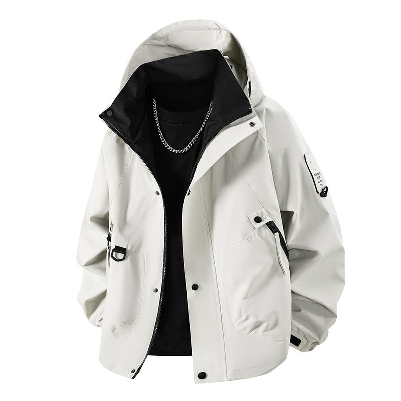 Herren Technische Utility‑Fieldjacke mit Kapuze, wasserabweisender Hülle & Multi‑Taschen Drune