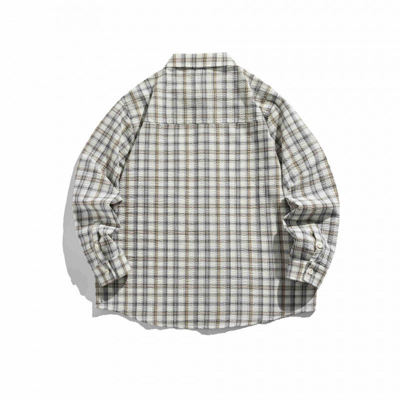 Unisex Kariertes Overshirt aus leichtem Flanell im Relaxed‑Boxy‑Fit mit Brustpattentasche Drune