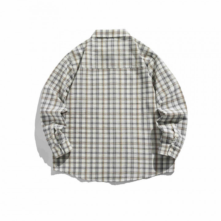 Unisex Kariertes Overshirt aus leichtem Flanell im Relaxed‑Boxy‑Fit mit Brustpattentasche Drune